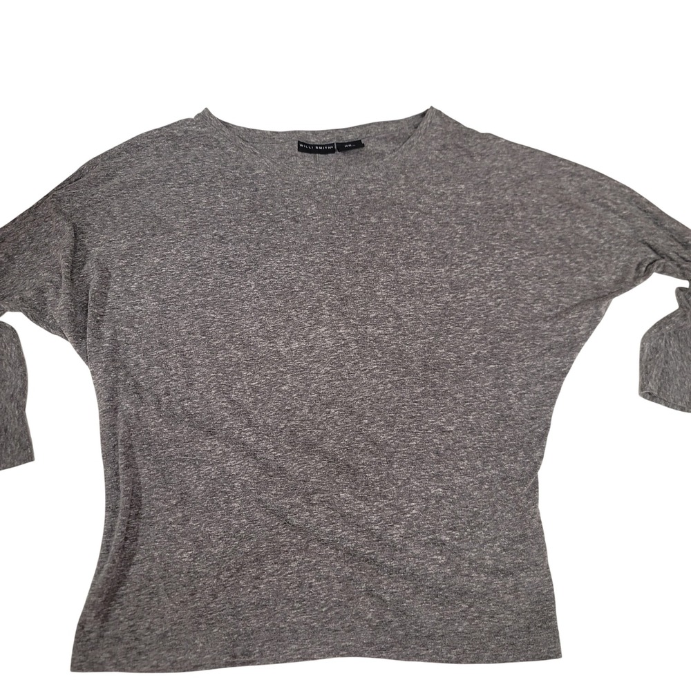 Willi‎ Smith Gray Long Sleeve Top Extra Small XS Boat Neck Dolman Knit